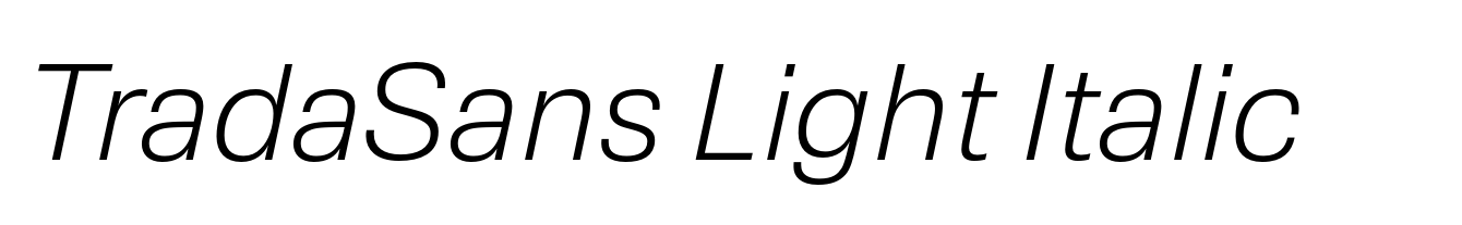 TradaSans Light Italic